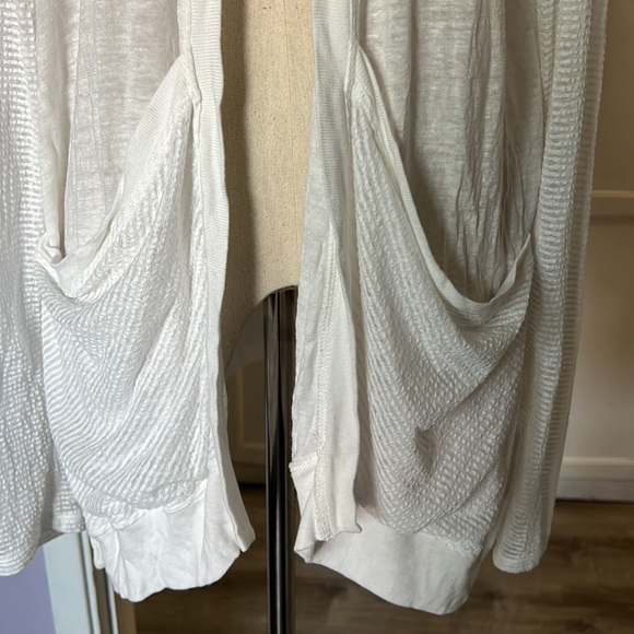 Anthropologie Vanessa Virginia long white sweater through open cardigan - Picture 3 of 13